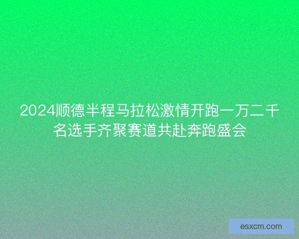 2024顺德半程马拉松激情开跑一万二千名选手齐聚赛道共赴奔跑盛会