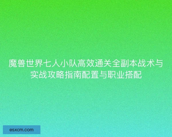 魔兽世界七人小队高效通关全副本战术与实战攻略指南配置与职业搭配