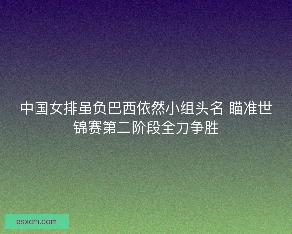 中国女排虽负巴西依然小组头名 瞄准世锦赛第二阶段全力争胜